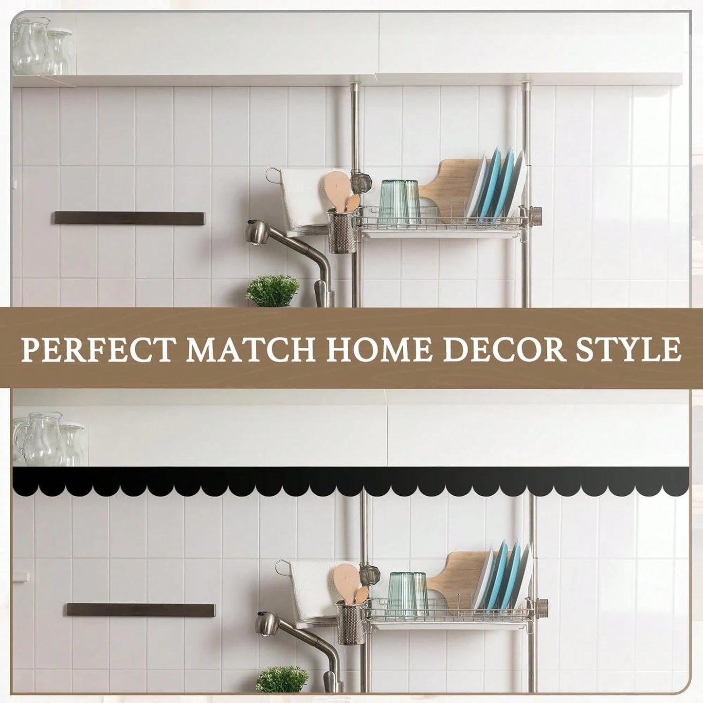 6pcs Wavy Wooden Decorative Strips, Wooden Wavy Edge Decorative Strips, Fan-Shaped Wavy Edge Wooden Decorative Strips, Suitable For Decorating Door/Window Frames, Cabinet DIY, Furniture Edges, Adding