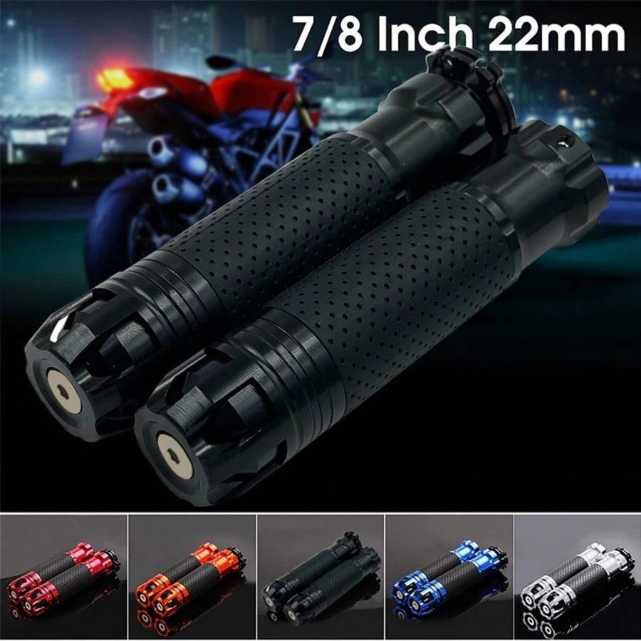 7/8" 22mm CNC Adjustable Aluminum Alloy Gold Rubber Motorcycle Street Racing Handlebar Grip, Multiple Colors Available