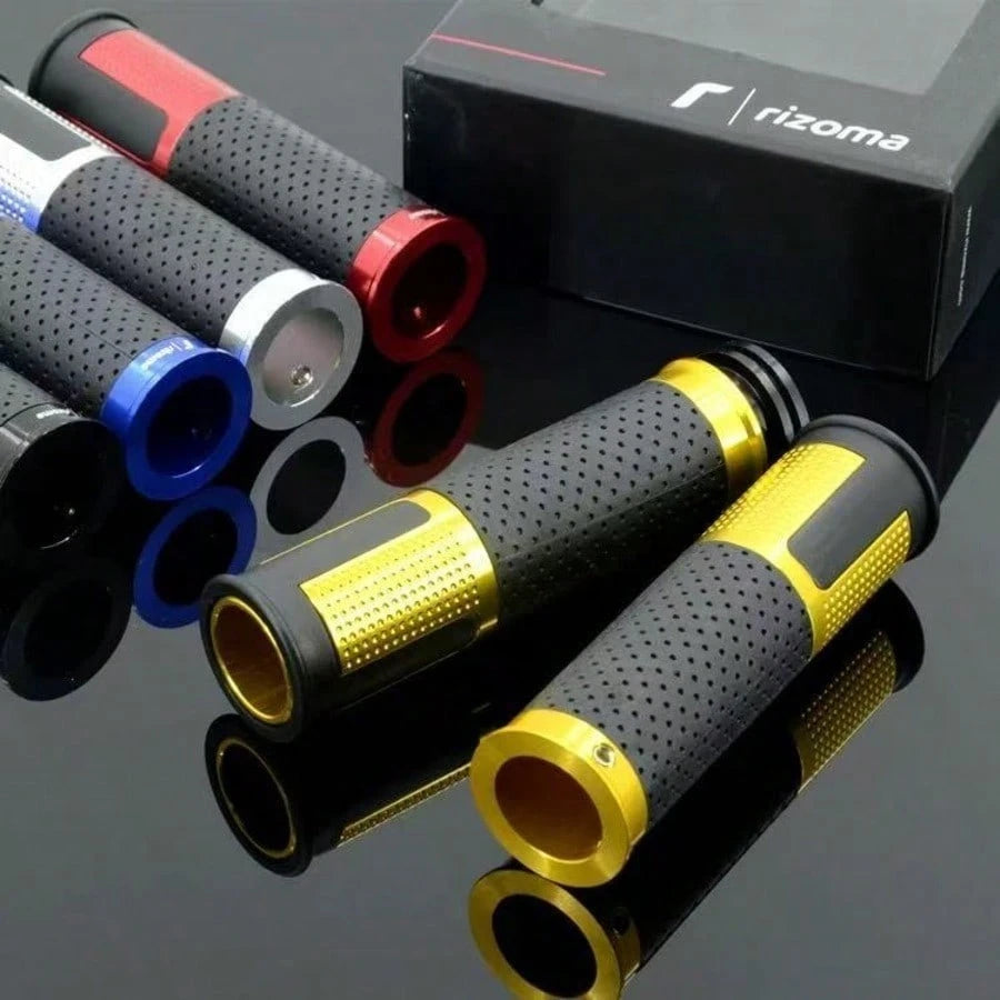 7/8" 22mm CNC Adjustable Aluminum Alloy Gold Rubber Motorcycle Street Racing Handlebar Grip, Multiple Colors Available
