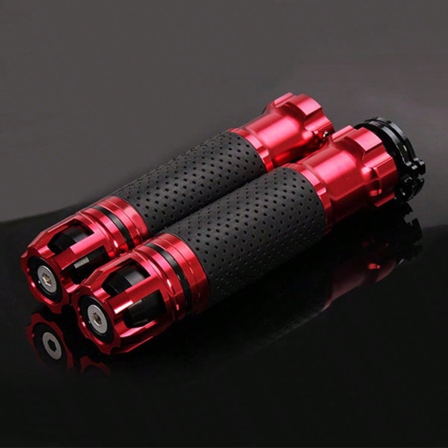 7/8" 22mm CNC Adjustable Aluminum Alloy Gold Rubber Motorcycle Street Racing Handlebar Grip, Multiple Colors Available