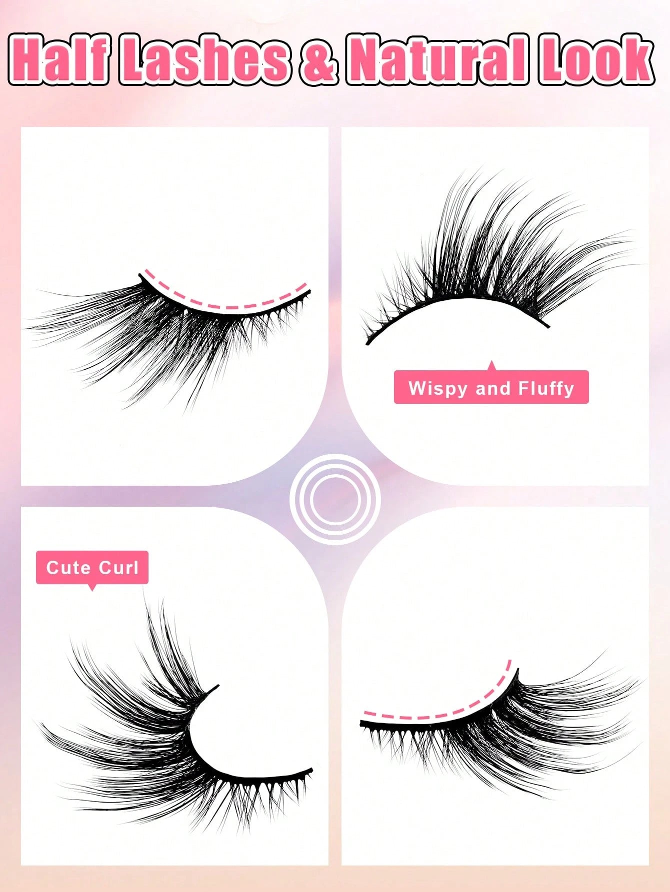 7 Pairs 15mm Cat Eye Effect Semi-Permanent Eyelashes, Extended Outer Corner, Natural Look