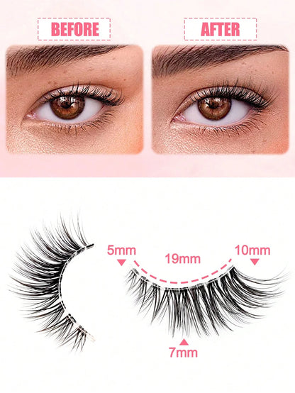 7 Pairs Of Half-Strip False Eyelashes, Natural Makeup Effect, Transparent Lash Bands, Lightweight & Fluffy, Create Cat Eye Makeup, Natural Short Accent False Lashes, Outer Corner Lashes, 3/4 False Las