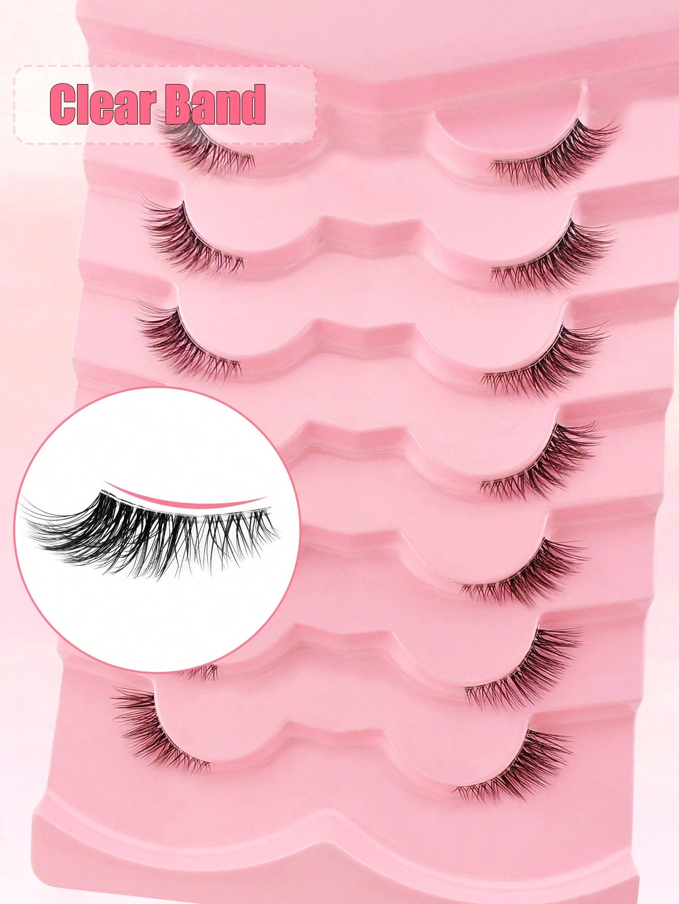 7 Pairs Of Half-Strip False Eyelashes, Natural Makeup Effect, Transparent Lash Bands, Lightweight & Fluffy, Create Cat Eye Makeup, Natural Short Accent False Lashes, Outer Corner Lashes, 3/4 False Las