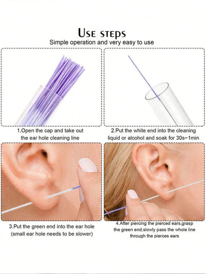 70pcs/140pcs/160pcs Yellow, Blue, Green, Rose Red And Purple Ear Canal Cleaning Lines, Suitable For Men And Women To Clean Ear Canal Dirt. Daily Necessities, Small Family Gifts And Surprises,School,Ba