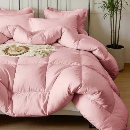 7pcs Or 5pcs Luxurious Checkered Comforter Sets For King Size, Featuring A Soft, Lightweight, And Breathable Design That Is Easy To Maintain. Includes A Comforter, Flat Sheet, Fitted Sheet, And Pillow