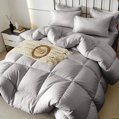 7pcs Or 5pcs Luxurious Checkered Comforter Sets For King Size, Featuring A Soft, Lightweight, And Breathable Design That Is Easy To Maintain. Includes A Comforter, Flat Sheet, Fitted Sheet, And Pillow