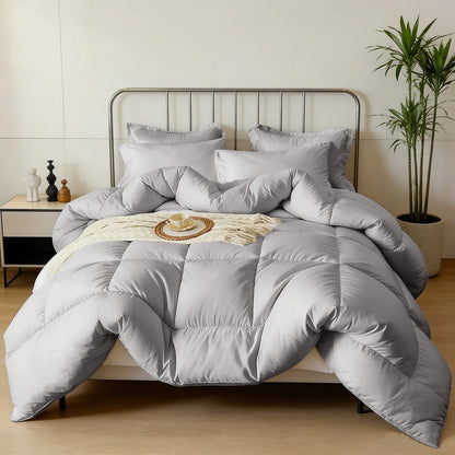 7pcs Or 5pcs Luxurious Checkered Comforter Sets For King Size, Featuring A Soft, Lightweight, And Breathable Design That Is Easy To Maintain. Includes A Comforter, Flat Sheet, Fitted Sheet, And Pillow