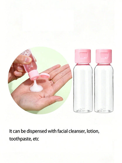 7pcs Refillable Travel Cosmetic Bottle Set, Portable Toiletry Bag Set, Includes Spray Bottle, Lotion Bottle, Shampoo Bottle, Cream Bottle, Empty Bottle, Portable Accessory Storage Bag