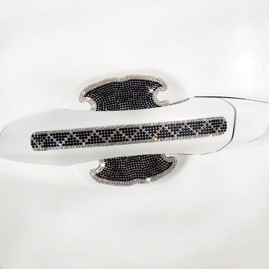 8 PCS Car Door Handle Protectors, Shiny Rhinestone Auto Door Bowl Sticker, Waterproof Anti-Scratch Car Handle Protective Sticker, Universal For Vehicles