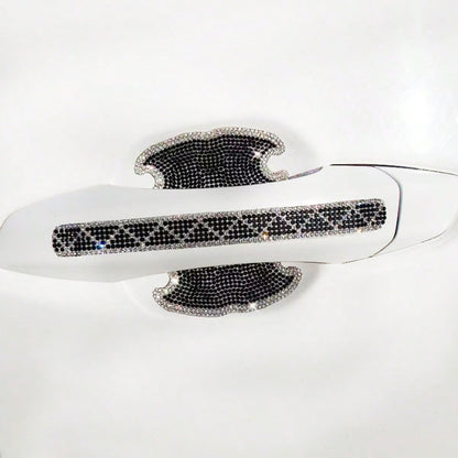 8 PCS Car Door Handle Protectors, Shiny Rhinestone Auto Door Bowl Sticker, Waterproof Anti-Scratch Car Handle Protective Sticker, Universal For Vehicles