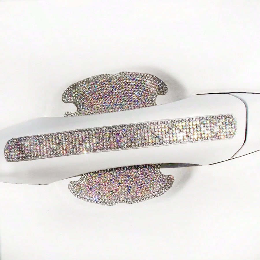 8 PCS Car Door Handle Protectors, Shiny Rhinestone Auto Door Bowl Sticker, Waterproof Anti-Scratch Car Handle Protective Sticker, Universal For Vehicles