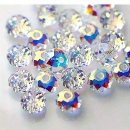 80pcs 8mm Austrian High Quality Shiny Flat Colorful Beads With Holes, Suitable For DIY Bracelets And Phone Accessories