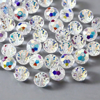 80pcs 8mm Austrian High Quality Shiny Flat Colorful Beads With Holes, Suitable For DIY Bracelets And Phone Accessories