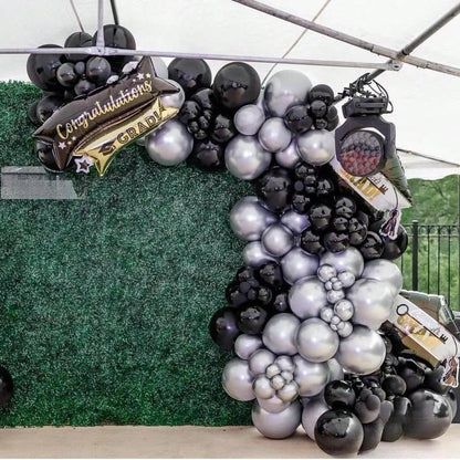 89pcs Black And Silver Balloon Wreath Arch Set, Suitable For Boys, Girls, Children's Birthdays, Baby Showers, Graduation New Year Parties