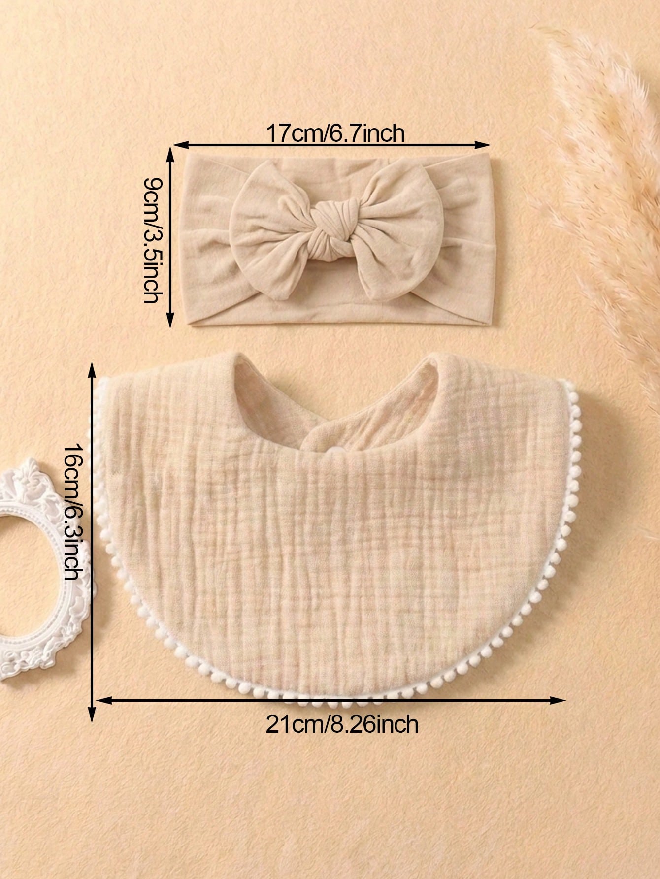 8pcs Candy Color Cotton Gauze Cute Baby Bibs, Hats Set, Suitable For Daily Use In Spring & Summer, Baby Accessories