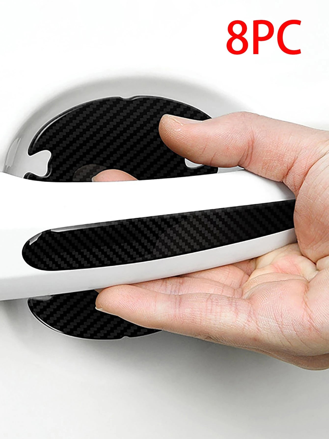 8PCS Epoxy Carbon Fiber Door Cup Handle Protector- Anti-Scratch Film Kit, Universal Fit For Auto Exterior Paint Protection| Car Accessories, Exterior Car Accessories, Car Protection Film, Auto Styli