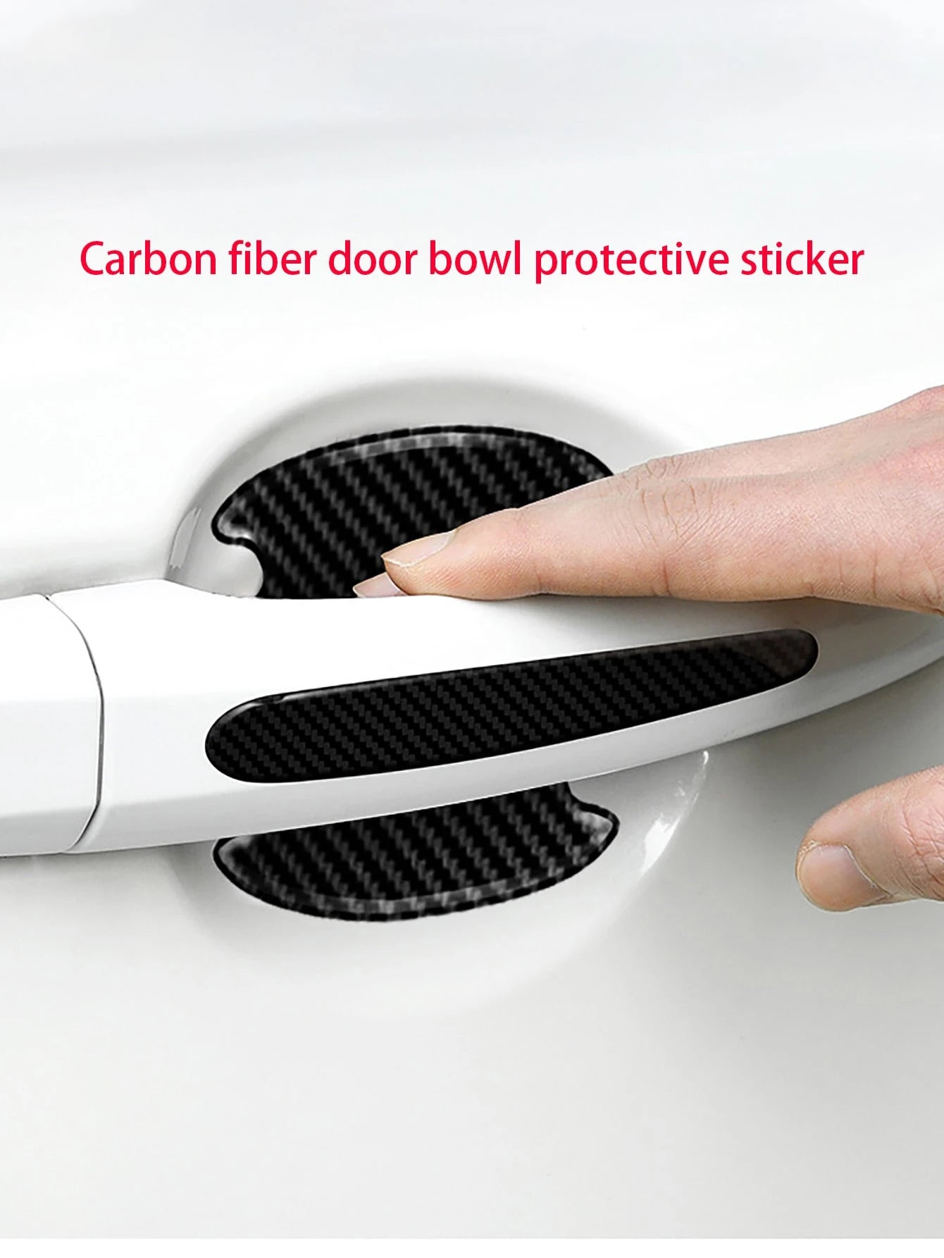 8PCS Epoxy Carbon Fiber Door Cup Handle Protector- Anti-Scratch Film Kit, Universal Fit For Auto Exterior Paint Protection| Car Accessories, Exterior Car Accessories, Car Protection Film, Auto Styli