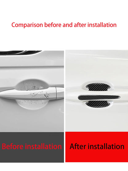 8PCS Epoxy Carbon Fiber Door Cup Handle Protector- Anti-Scratch Film Kit, Universal Fit For Auto Exterior Paint Protection| Car Accessories, Exterior Car Accessories, Car Protection Film, Auto Styli
