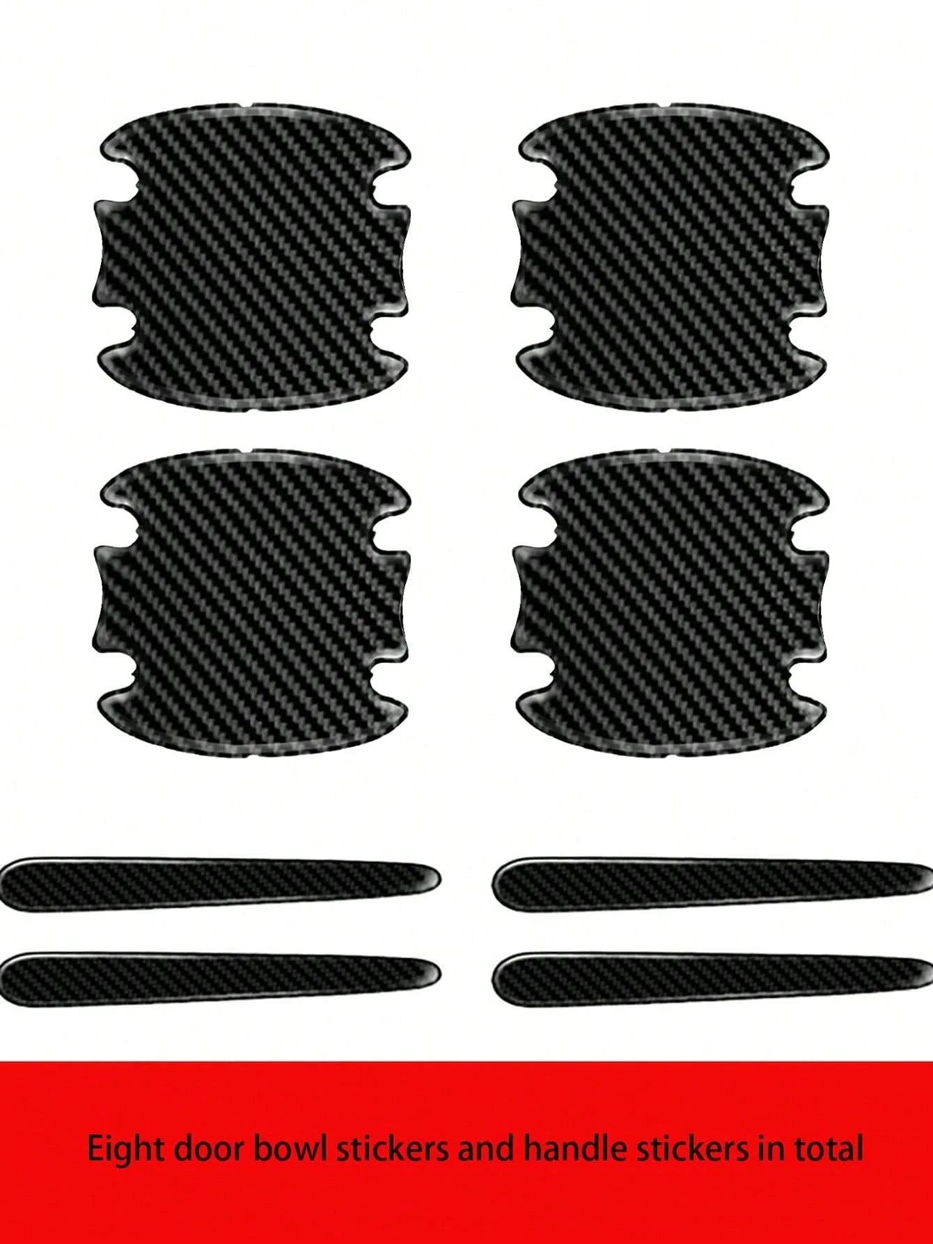 8PCS Epoxy Carbon Fiber Door Cup Handle Protector- Anti-Scratch Film Kit, Universal Fit For Auto Exterior Paint Protection| Car Accessories, Exterior Car Accessories, Car Protection Film, Auto Styli