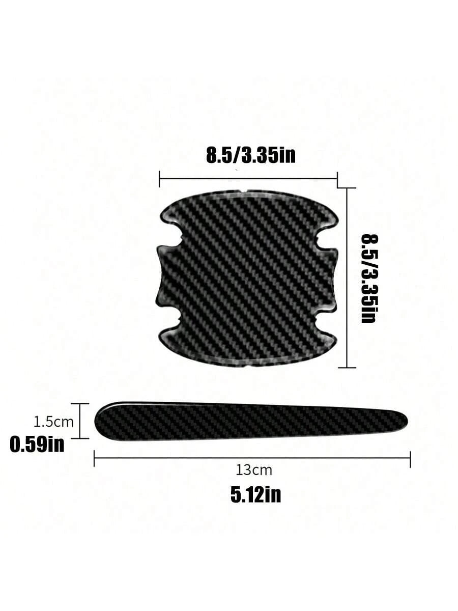 8PCS Epoxy Carbon Fiber Door Cup Handle Protector- Anti-Scratch Film Kit, Universal Fit For Auto Exterior Paint Protection| Car Accessories, Exterior Car Accessories, Car Protection Film, Auto Styli