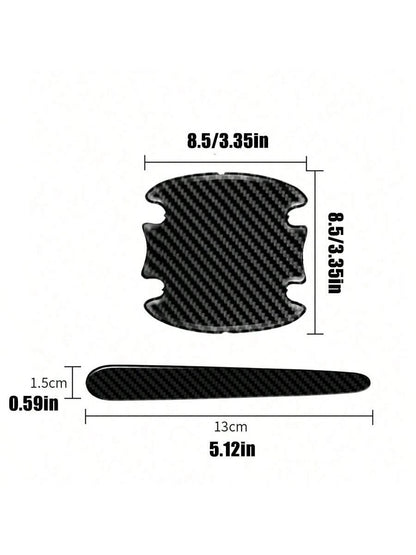8PCS Epoxy Carbon Fiber Door Cup Handle Protector- Anti-Scratch Film Kit, Universal Fit For Auto Exterior Paint Protection| Car Accessories, Exterior Car Accessories, Car Protection Film, Auto Styli