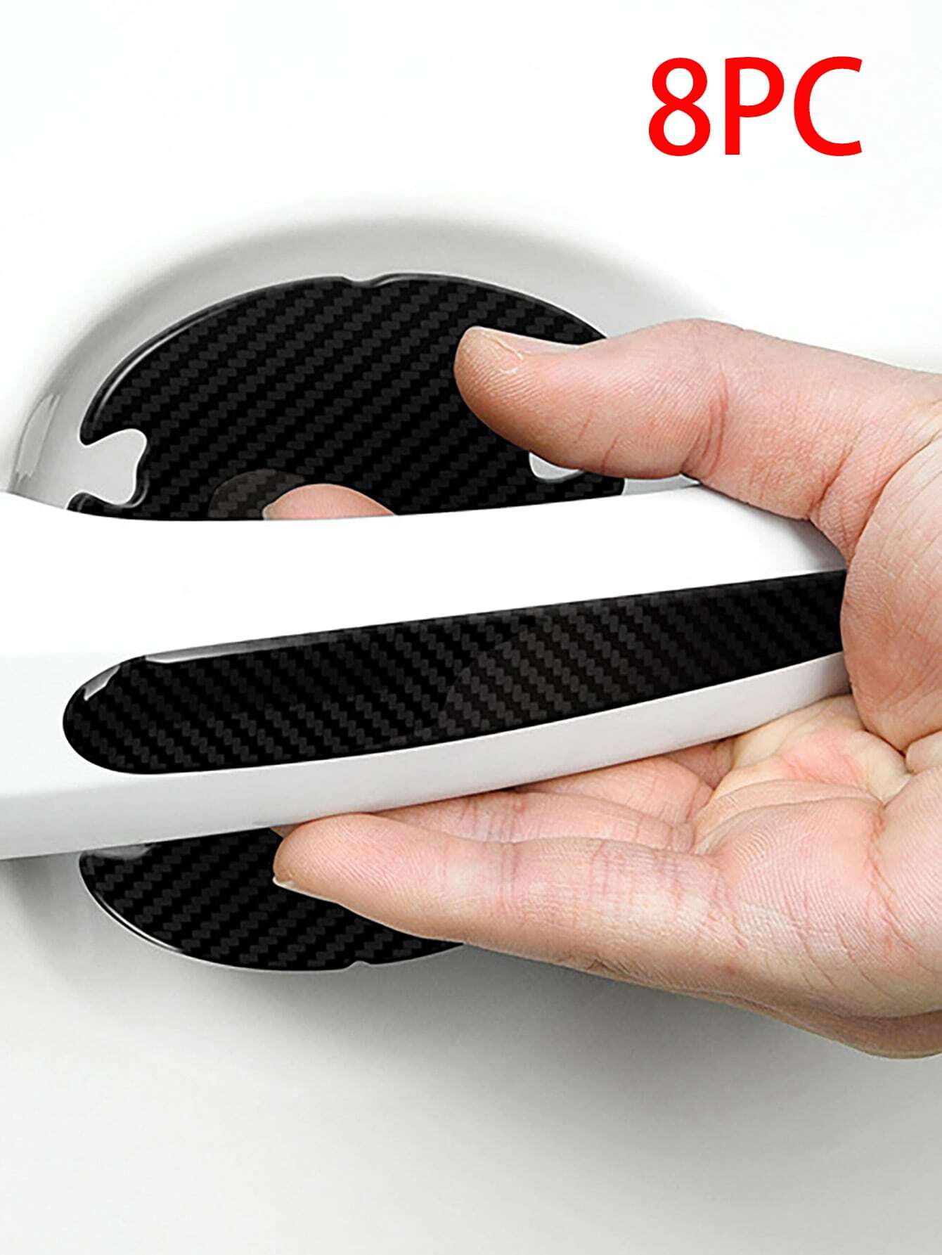 8PCS Epoxy Carbon Fiber Door Cup Handle Protector- Anti-Scratch Film Kit, Universal Fit For Auto Exterior Paint Protection| Car Accessories, Exterior Car Accessories, Car Protection Film, Auto Styli