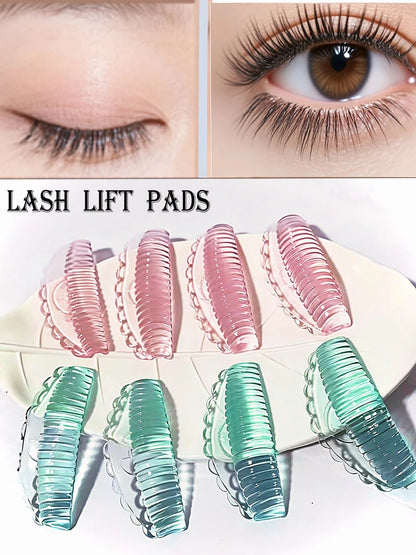 8pcs/Set 4 Sizes Jelly Eyelash Lift Pads- Self-Adhesive Silicone C-Curl Curling Stickers, No Glue Needed To Lift Lashes, Suitable For DIY Lash Perming At Home And Salon