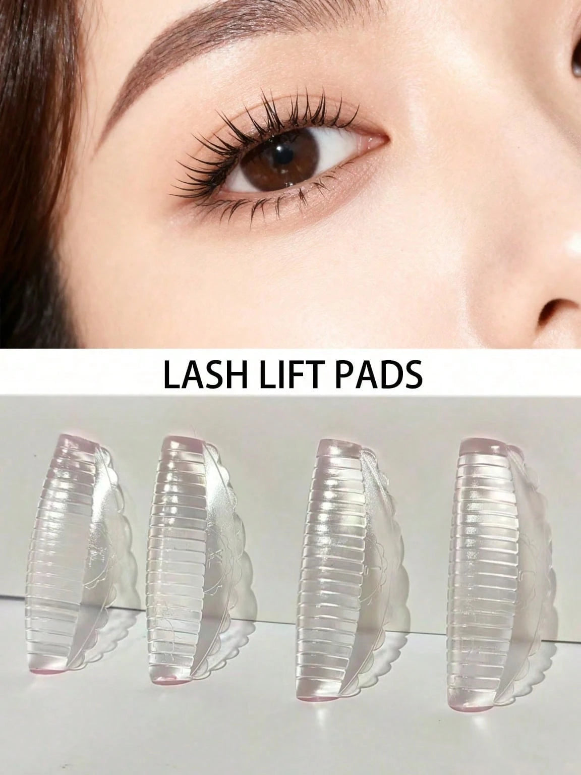 8pcs/Set 4 Sizes Jelly Eyelash Lift Pads- Self-Adhesive Silicone C-Curl Curling Stickers, No Glue Needed To Lift Lashes, Suitable For DIY Lash Perming At Home And Salon