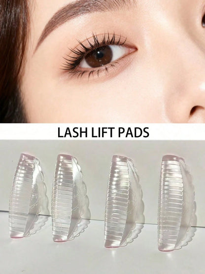 8pcs/Set 4 Sizes Jelly Eyelash Lift Pads- Self-Adhesive Silicone C-Curl Curling Stickers, No Glue Needed To Lift Lashes, Suitable For DIY Lash Perming At Home And Salon