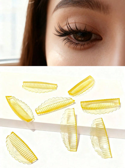 8pcs/Set 4 Sizes Jelly Eyelash Lift Pads- Self-Adhesive Silicone C-Curl Curling Stickers, No Glue Needed To Lift Lashes, Suitable For DIY Lash Perming At Home And Salon
