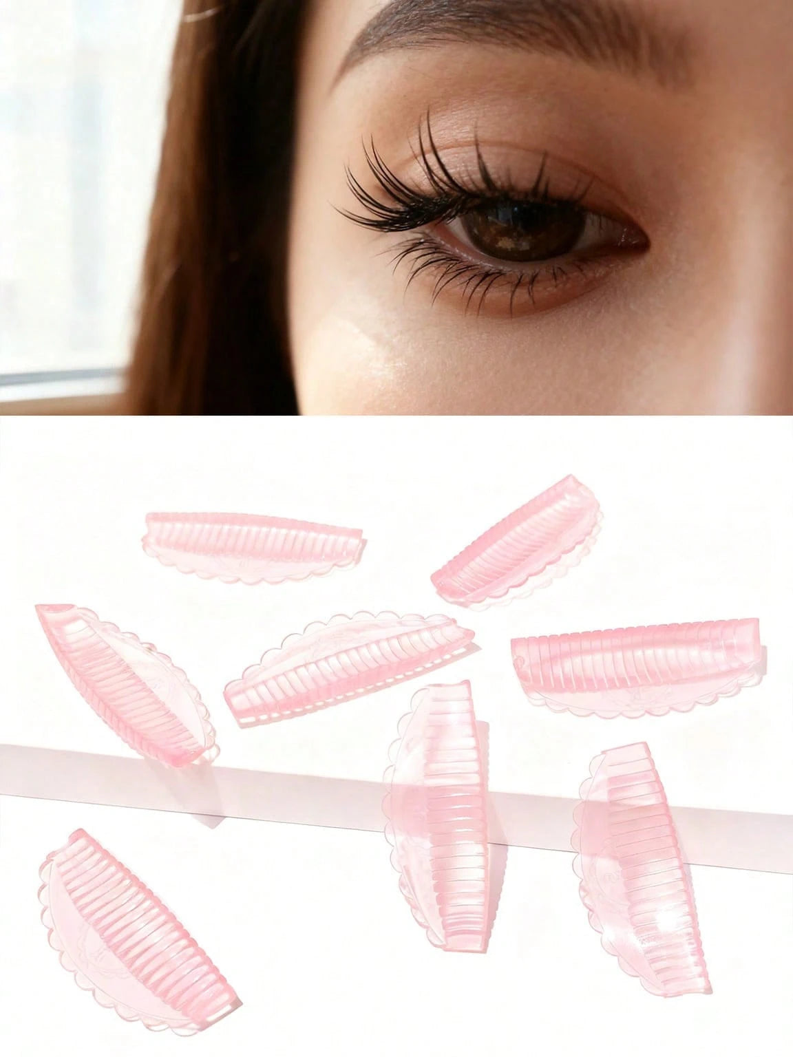 8pcs/Set 4 Sizes Jelly Eyelash Lift Pads- Self-Adhesive Silicone C-Curl Curling Stickers, No Glue Needed To Lift Lashes, Suitable For DIY Lash Perming At Home And Salon