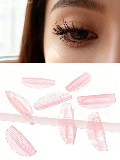 8pcs/Set 4 Sizes Jelly Eyelash Lift Pads- Self-Adhesive Silicone C-Curl Curling Stickers, No Glue Needed To Lift Lashes, Suitable For DIY Lash Perming At Home And Salon