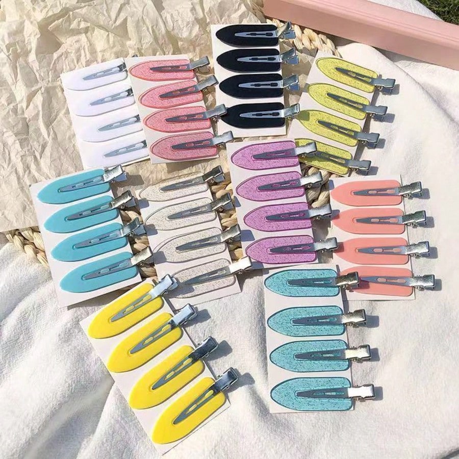 8pcs/Set Women's Non-Slip Hair Clips, Duck Mouth Clip Style Bangs Clips, Korean Bangs Clips, Invisible Edge Clips, Hair Salon Partition Clips, Suitable For Makeup