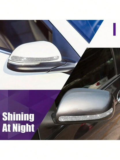 8pcs Shiny Car Door Handle Protective Sticker, Sparkly Car Accessories, Women Shiny Door Handle Cover, Car Crystal Rhinestone Door Bowl Protectve Decal, Shiny Accessories, Women Stickers