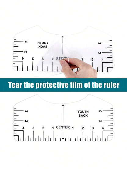 8PCS T-Shirt Ruler Guide Vinyl Alignment Kit Ruler Furniture Tool T-Shirt Centering Alignment Ruler T-Shirt Ruler For Center Design, PVC Craft Sewing Collar Measuring Accessories Drawing Template Clot