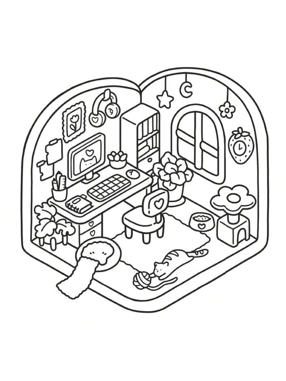 96 Pages/234g, Other 219g) The Little Corner: Adult And Teen Coloring Book, Super Cute And Comfortable Cozy Space Design (Cozy Space Coloring), Gift For Friends, Couples And Family, Back To School, Le