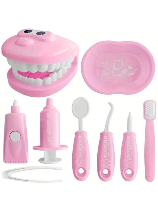 9pcs Plastic Dentist Simulation Game Set, Medical Tools Children Role Play Toys, Educational Puzzle Toys