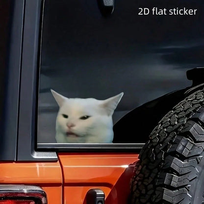 A Whimsical And Amusing Cat Decal Sticker; Suitable For Car Windows, Bumpers, Notebooks, Helmets, Motorcycles, And Other Animal Pet Gifts
