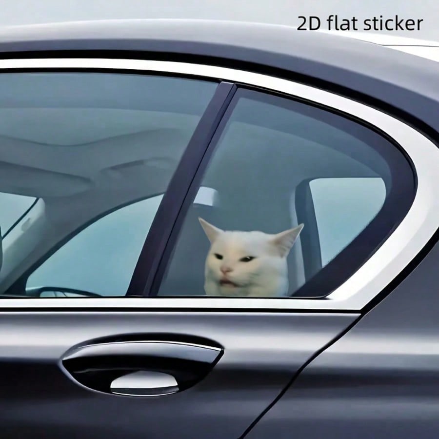 A Whimsical And Amusing Cat Decal Sticker; Suitable For Car Windows, Bumpers, Notebooks, Helmets, Motorcycles, And Other Animal Pet Gifts