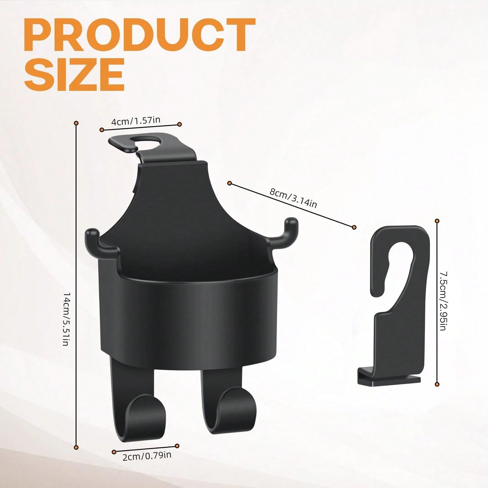 AD Car Seat Back Cup Holder Hook, 2 Counts Multifunctional Car Seat Back Hanging Hook, Universal Car Interior Accessories For Car Stowing & Tidying