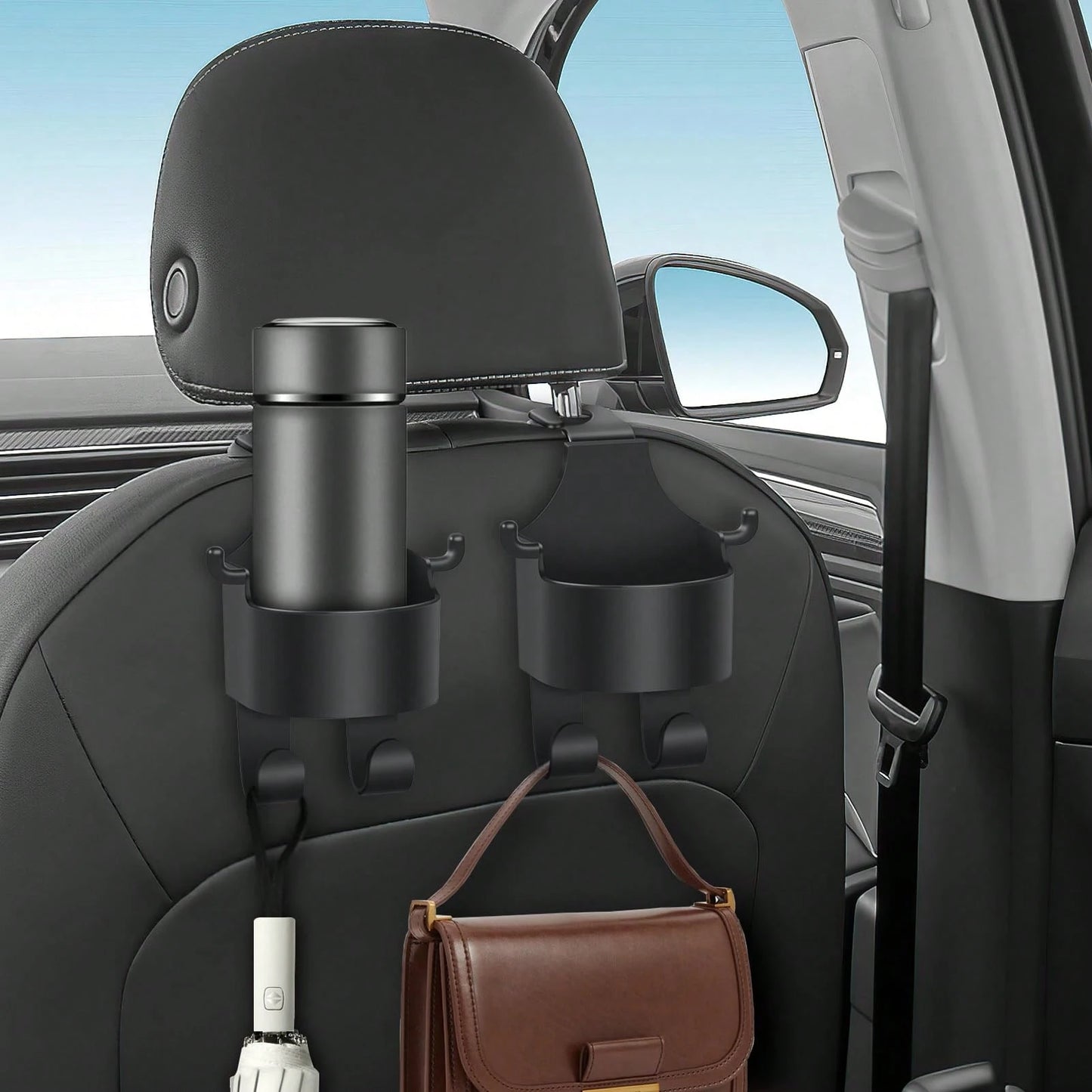 AD Car Seat Back Cup Holder Hook, 2 Counts Multifunctional Car Seat Back Hanging Hook, Universal Car Interior Accessories For Car Stowing & Tidying
