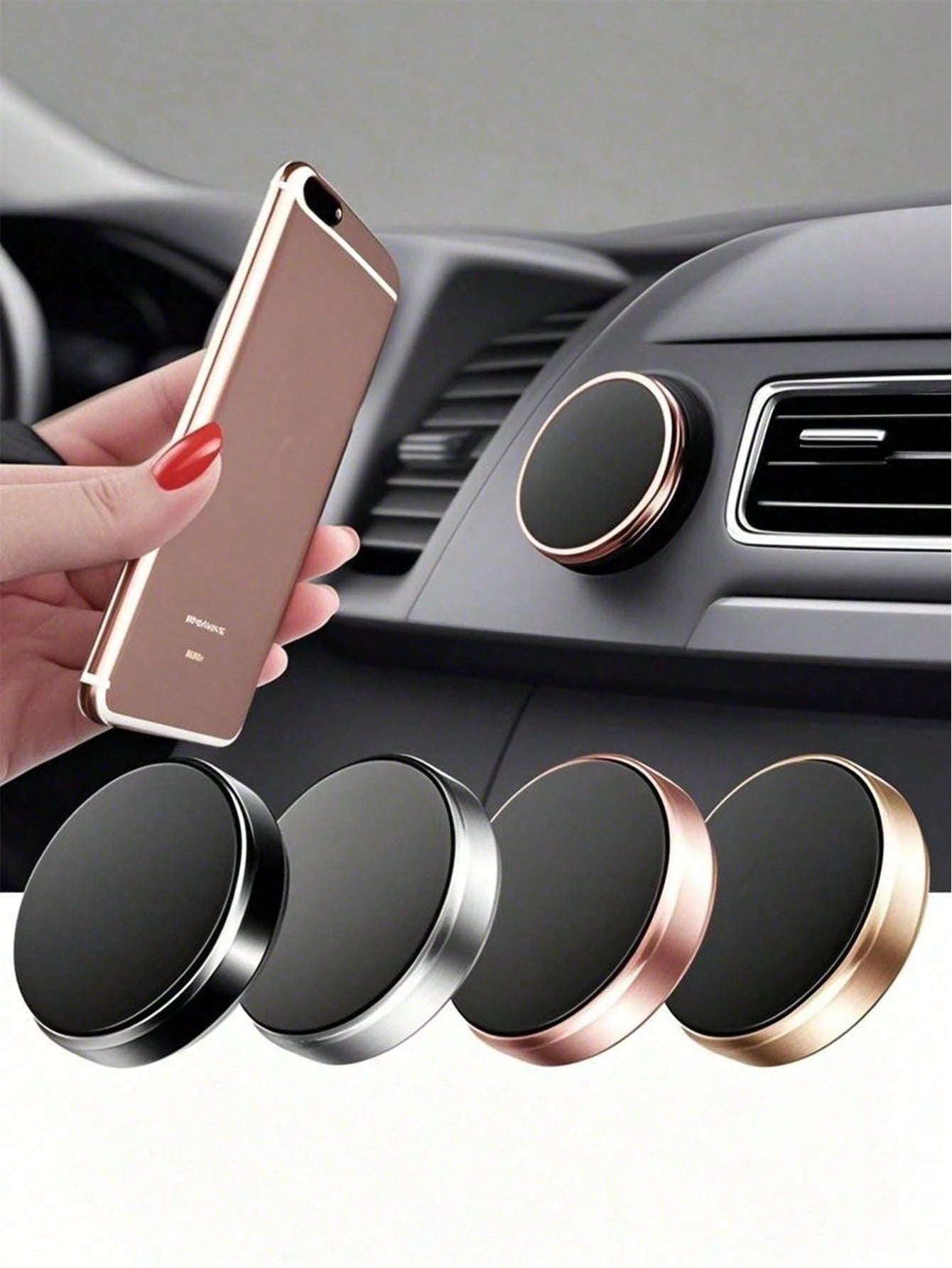 Adjustable Air Vent Automobile Phone Cradles 1/2pcs Magnetic Car Phone Holder Invisible Suction Cup Car Phone Mount Strong Magnet Car Phone Holder Suitable For Navigation Valentine's Day Gift