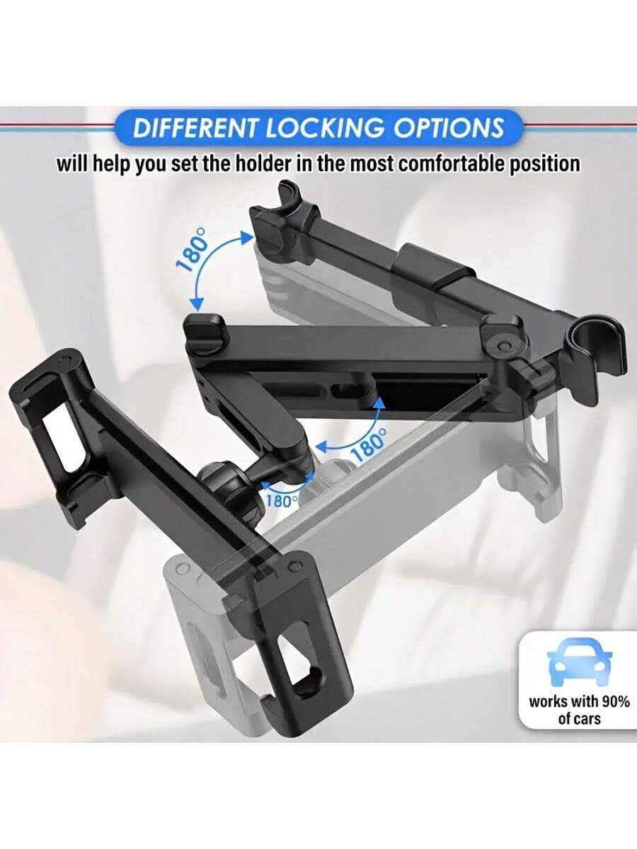 Adjustable Car Headrest Tablet Holder- Suitable For 4.7-11 Inch Tablets, Necessary For Children Road Trips, Fits Backseat