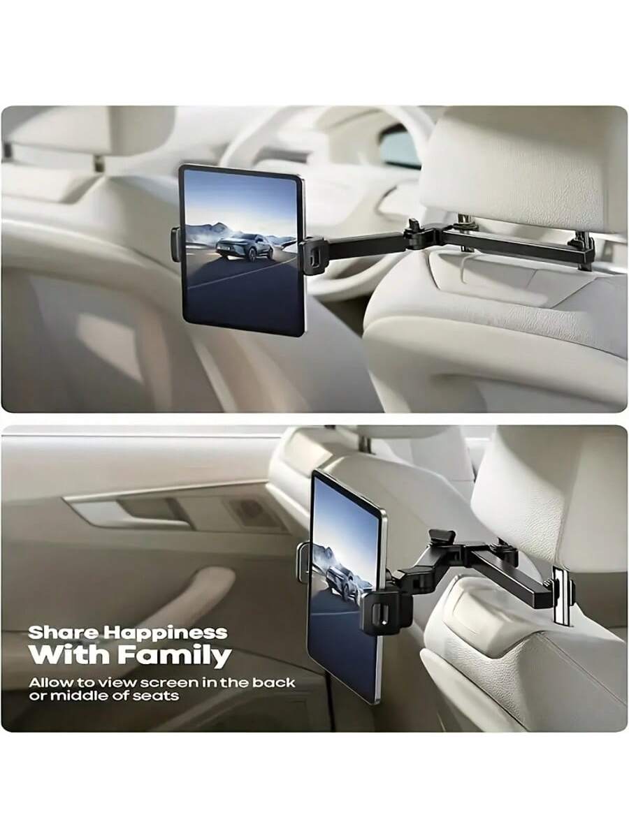 Adjustable Car Headrest Tablet Holder- Suitable For 4.7-11 Inch Tablets, Necessary For Children Road Trips, Fits Backseat