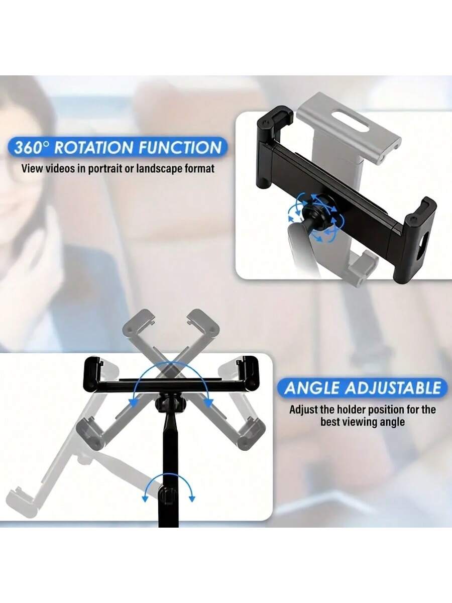 Adjustable Car Headrest Tablet Holder- Suitable For 4.7-11 Inch Tablets, Necessary For Children Road Trips, Fits Backseat