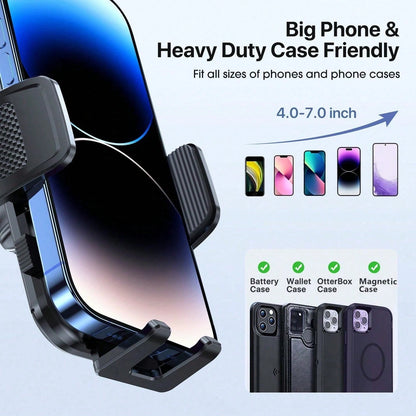 Adjustable Car Phone Holder Mount, Phone Mount For Car Windshield Dashboard, Universal Carbon Fiber Hands Free Automobile Cell Phone Holder Fit For Smartphone
