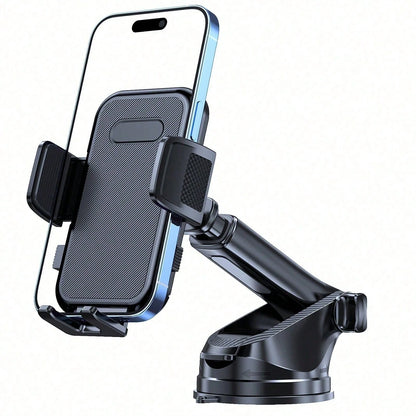 Adjustable Car Phone Holder Mount, Phone Mount For Car Windshield Dashboard, Universal Carbon Fiber Hands Free Automobile Cell Phone Holder Fit For Smartphone