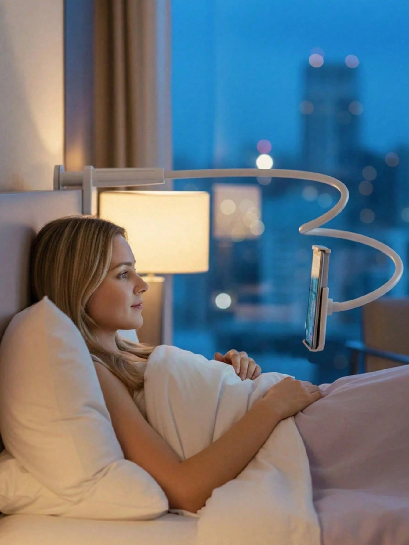 Adjustable Gooseneck Phone Mount 360° Rotating Mobile Phone Stand Spiral Base Stable And Non-Vibrating Anti-Fall Slouchy Person's Mobile Phone Stand Bed Head Stand Valentine's Day Gift