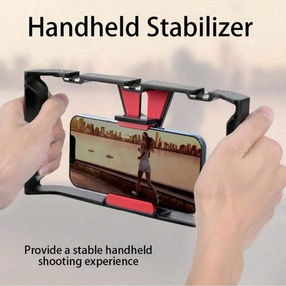 Adjustable Large Size Smartphone Photography Accessories With Tripod And Fill Light New Professional Smartphone Filming Stabilizer Frame Handheld Gimbal Camera Tripod Stand Suitable For Smartphone Vid