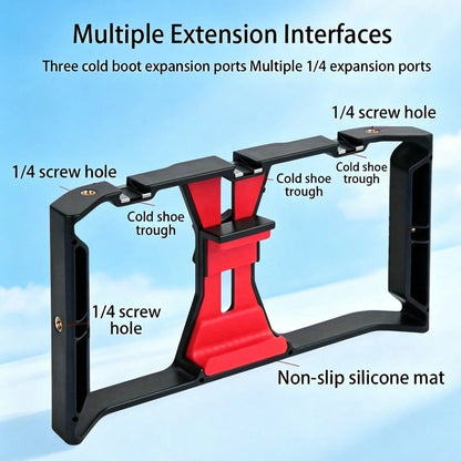 Adjustable Large Size Smartphone Photography Accessories With Tripod And Fill Light New Professional Smartphone Filming Stabilizer Frame Handheld Gimbal Camera Tripod Stand Suitable For Smartphone Vid